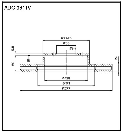 ALLIED NIPPON ADC0811V Диск тормозной передний SUBARU Forester III 2007-> /Vent D=277mm